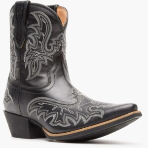 A 3/4 right turned Durango Women's Shyloh Polished Black Onyx Pony Boot.
