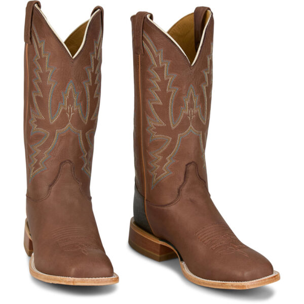 A 3/4 right turned pair of Justin Boston 13" Deer Men's Western Boot.