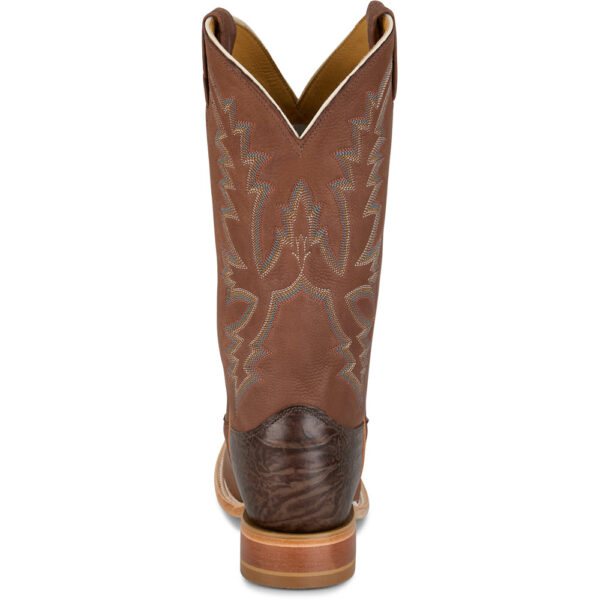 A look at the back and heel of a Justin Boston 13" Deer Men's Western Boot.