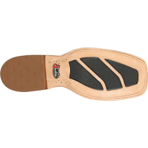 The sole of a Justin Boston 13" Deer Men's Western Boot.