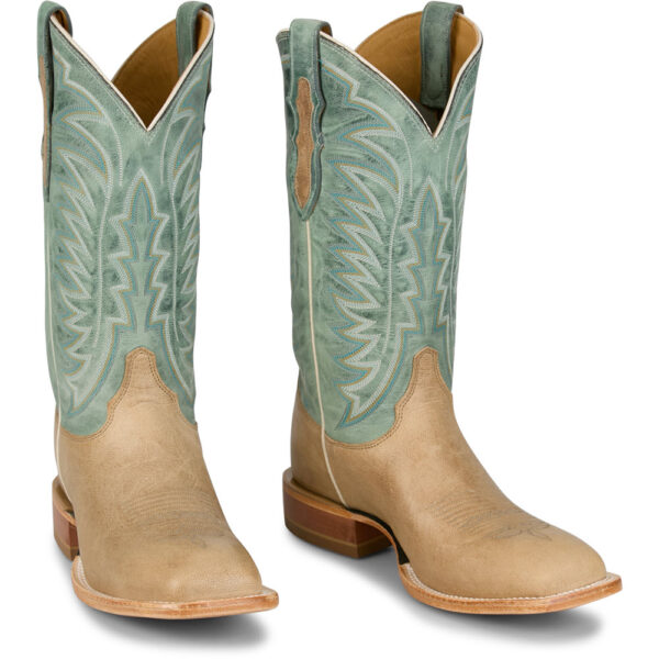 A 3/4 right turned pair of Justin Burchett 13" Goat Men's Western Boot.