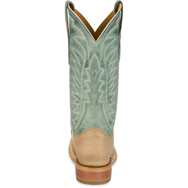 A look at the back and heel of a Justin Burchett 13" Goat Men's Western Boot.