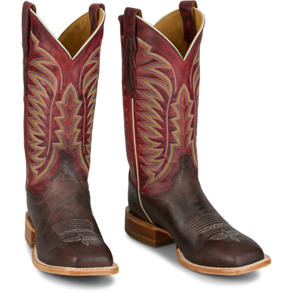 A 3/4 right turned pair of Justin Burchett 13" Goat Men's Western Boot.