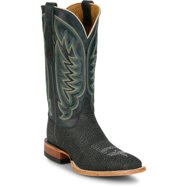 A 3/4 right turned Justin Cowman 13" Shrunken Shoulder Men's Western Boot.
