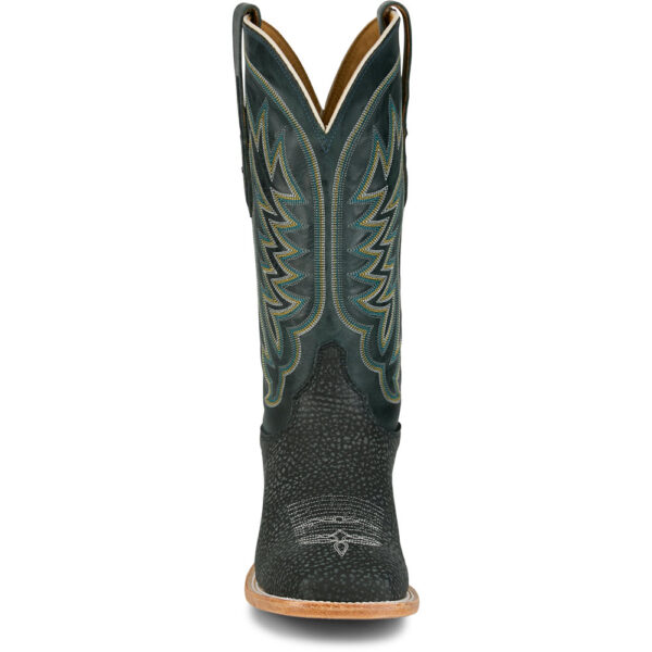 A forward-facing shot of a Justin Cowman 13" Shrunken Shoulder Men's Western Boot.