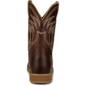 A look at the back and heel of a Justin Daywork 11