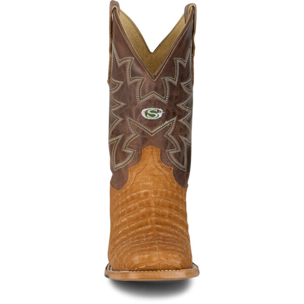 A forward-facing shot of a Justin San Antone 11" Caiman Men's Western Boot.