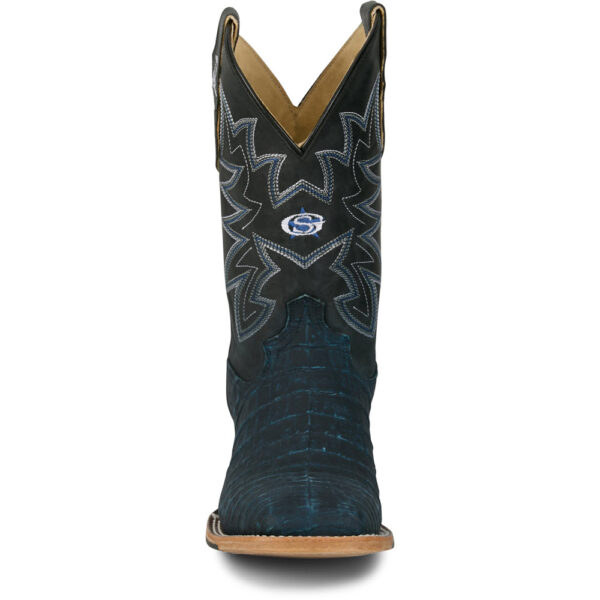 A forward-facing shot of a Justin San Antone 11" Caiman Men's Western Boot.