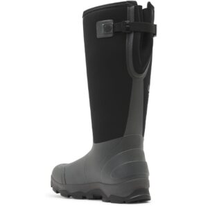 A look at the back and heel of a Lacrosse Men's Alpha Lite II Waterproof Outdoor Rubber Boot.