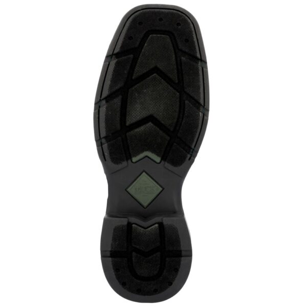 The sole of a Muck Women's Chore Western 12" Mid Rubber Boot.