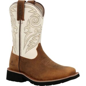 A 3/4 right turned Rocky Big Kids MonoCrepe Western Boot.