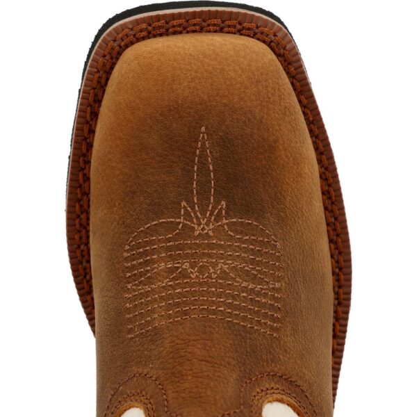 A look at the toe shape on a Rocky Big Kids MonoCrepe Western Boot.