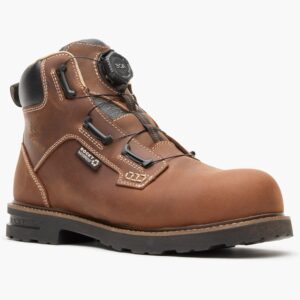 A 3/4 right turned Rocky Grindstone XTR BOA Composite Toe 6" Work Boot.