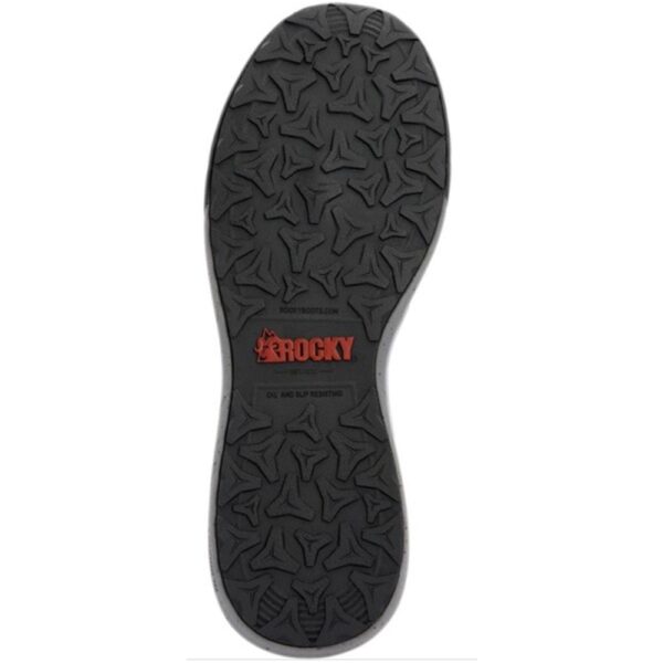 A look at the sole on a pair of Rocky Industrial Athletix Composite Toe Work Shoe.