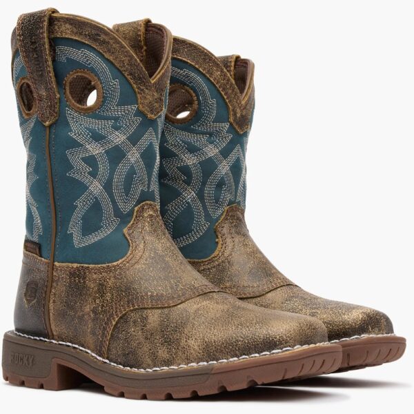 A 3/4 right turned pair of Rocky Little Kids' Legacy 32 Western Boots.