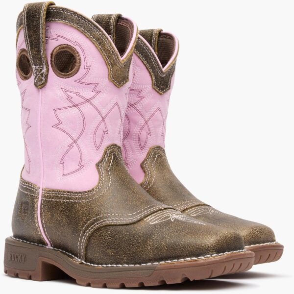 A 3/4 right turned pair of Rocky Little Kids' Legacy 32 Western Boots.