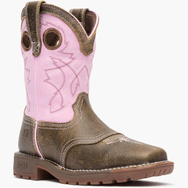 A 3/4 right turned Rocky Little Kids' Legacy 32 Western Boot.