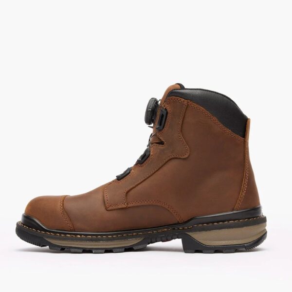 A left profile facing Rocky Rams Horn BOA Waterproof Composite Toe 6" Work Boot.