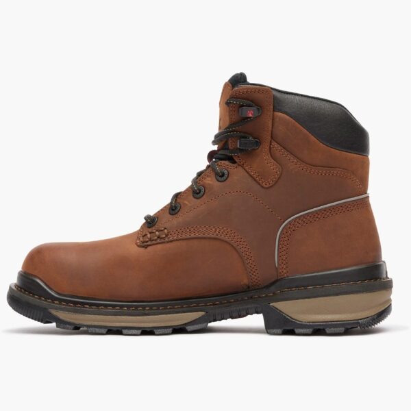 A left profile facing Rocky Rams Horn Waterproof Composite Toe 6" Work Boot.
