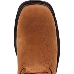 A look at the toe shape on a Rocky Rams Horn Waterproof Composite Toe Pull-On Work Boot.