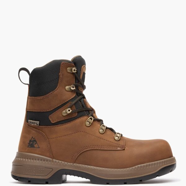 A right profile facing Rocky Worksmart Composite Toe 8" Work Boot.