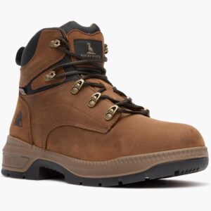 A 3/4 right turned Rocky Worksmart Waterproof 6" Work Boot.