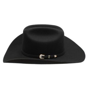 A profile look at the Stetson Oakridge 3X Black Cowboy Hat.