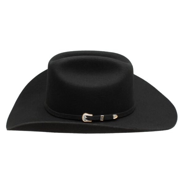 A profile look at the Stetson Oakridge 3X Black Cowboy Hat.