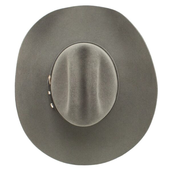 A look at the crown of a Stetson Oakridge 3X Granite Cowboy Hat.