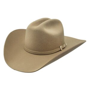 A 3/4 turned Stetson Oakridge 3X Stone Cowboy Hat.