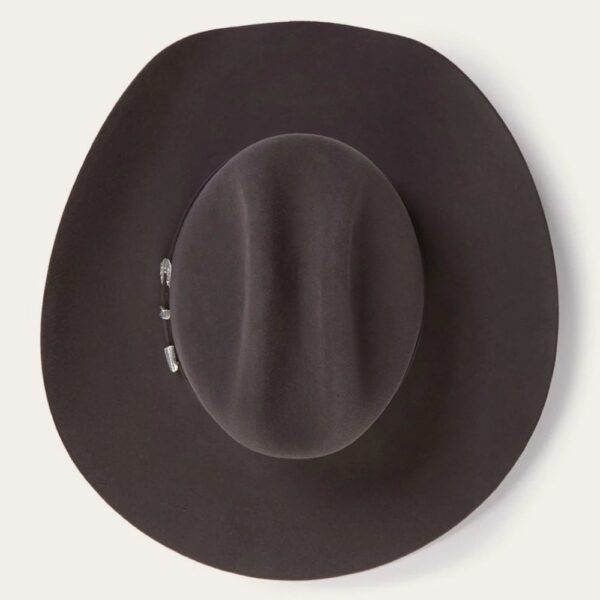 A look at the crown of a Stetson Skyline 6X Granite Cowboy Hat.