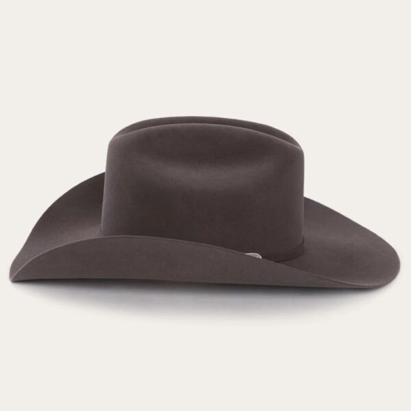 A profile look at the Stetson Skyline 6X Granite Cowboy Hat.