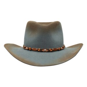 A front-facing look at the Stetson Weston Denim Felt Western Cowboy Hat.