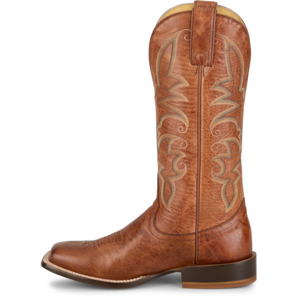 A left profile facing Tony Lama Helena 13" Cognac Western Boot.
