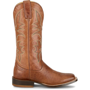 A right profile facing Tony Lama Helena 13" Cognac Western Boot.