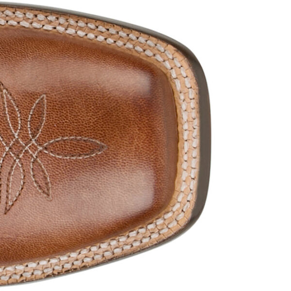 A look at the toe shape of a Tony Lama Helena 13" Cognac Western Boot.