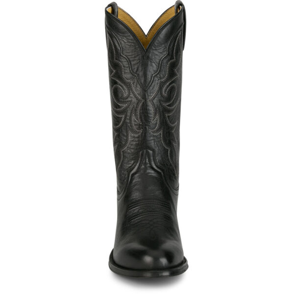 A forward facing look at a Tony Lama Marco 12" Black Western Boot.