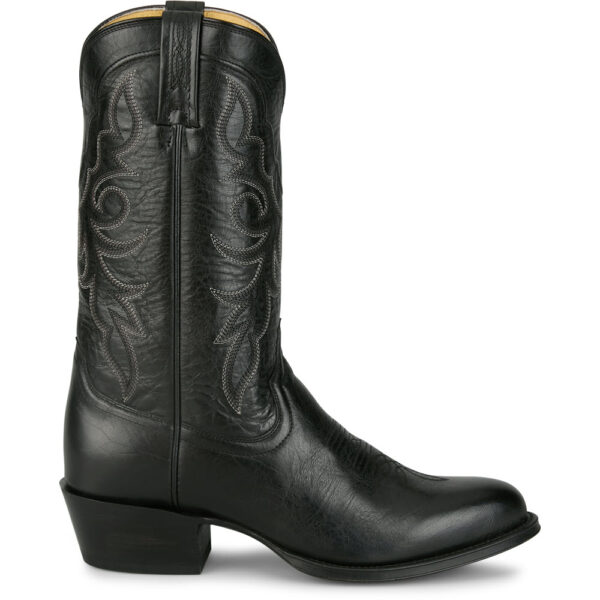 A right profile facing Tony Lama Marco 12" Black Western Boot.