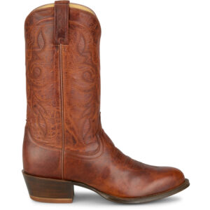 A right profile facing Tony Lama Marco 12" Cognac Western Boot.