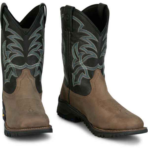 Roustabout 11" Waterproof Grey Pull-On Work Boot-TW5020 - Image 3
