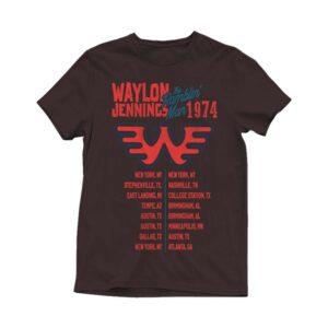 A picture of the back of a Wrangler Short Sleeve Waylon Jennings Graphic T-Shirt.
