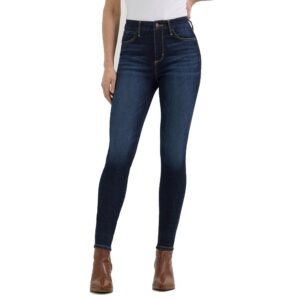 A modeled, forward-facing look at a pair of Wrangler Women's Bespoke HIgh Rise Skinny Jeans.