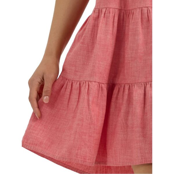 A closeup shot of the hem on a Wrangler Women's Strappy Tiered Dress.