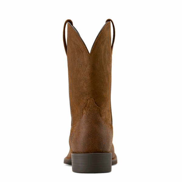 A look at the back and heel of an Ariat Sport Big Country Wide Square Toe Cowboy Boot.
