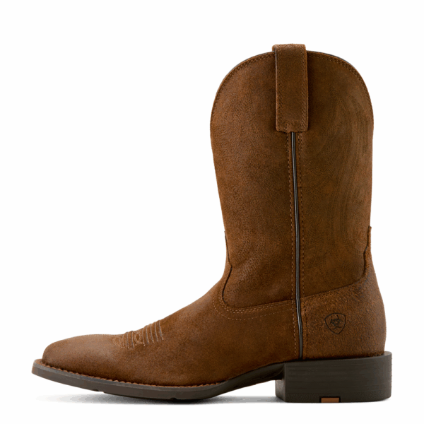 A left profile facing Ariat Sport Big Country Wide Square Toe Cowboy Boot.