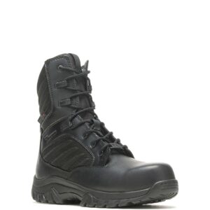 A 3/4 turned Bates Men's GX X2 Tall Side-Zip DRYGuard+ Carbon Nano Toe 8" Uniform Boot.