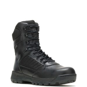 A 3/4 turned Bates Men's Tactical Sport 2 Tall Side-Zip DRYGuard 8" Lace Up Uniform Boot.
