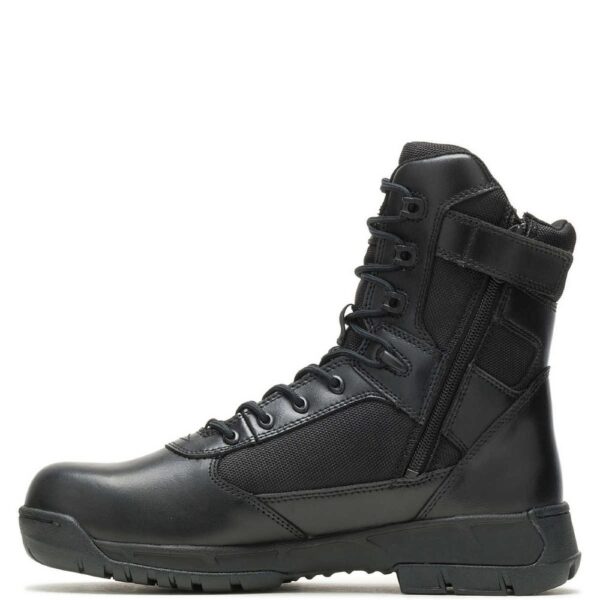 A look at the instep of a Bates Men's Tactical Sport 2 Tall Side-Zip DRYGuard 8" Lace Up Uniform Boot.