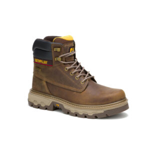 A 3/4 turned CAT Men's Colorado Equip Waterproof 6" Lace Up Work Boot.