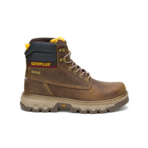 A right profile facing CAT Men's Colorado Equip Waterproof 6" Lace Up Work Boot.